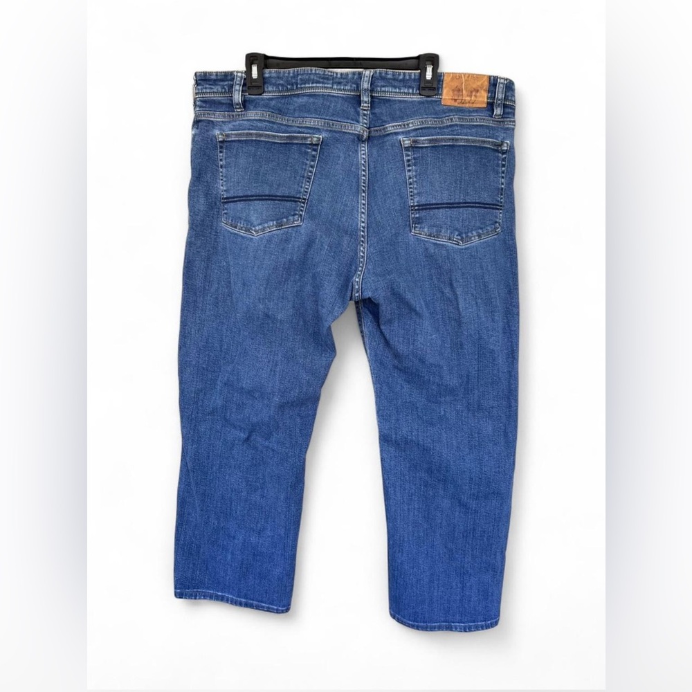 Orvis Mens Cotton Blend Medium Wash Mid Rise Straight Blue Jeans 42x26-measured